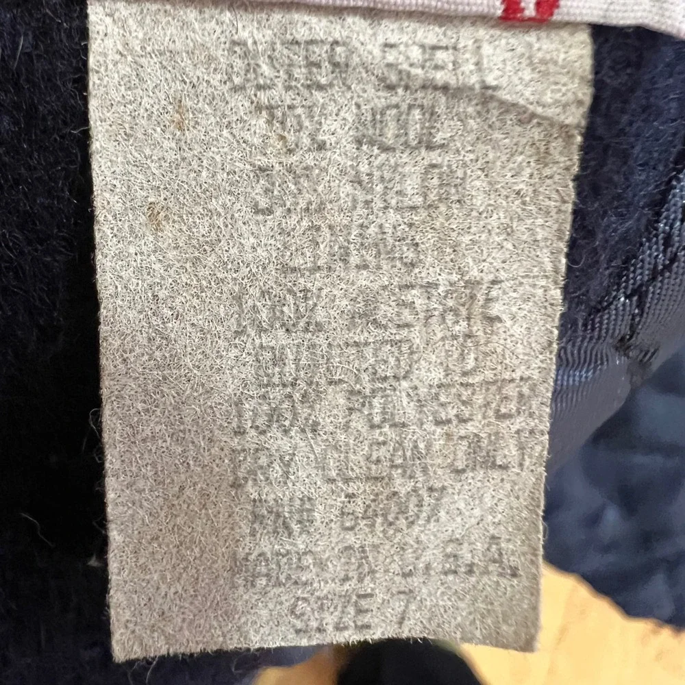 Vintage Freeway Fashions Navy Wool Double Breasted Military Pea Coat Girls 7